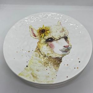 Pier 1 Llama plates assorted designs, set/4